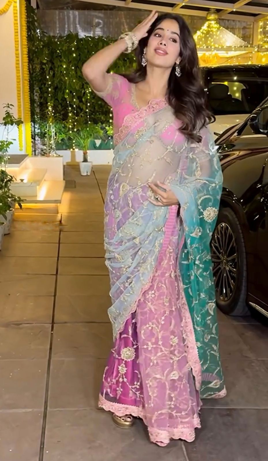 Tiger silk sari