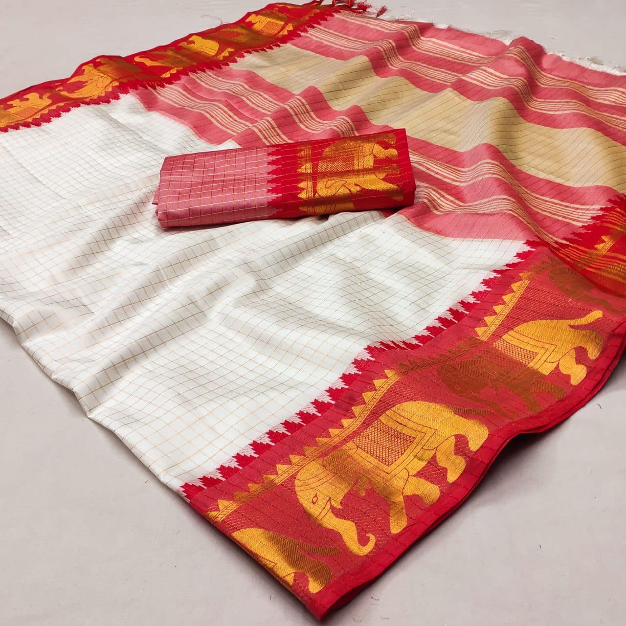 Heavy cotton and silk sari