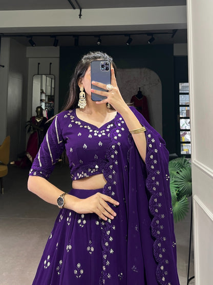 Georgette Lehenga with Sequins