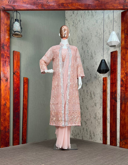 Georgette Lehenga Sari