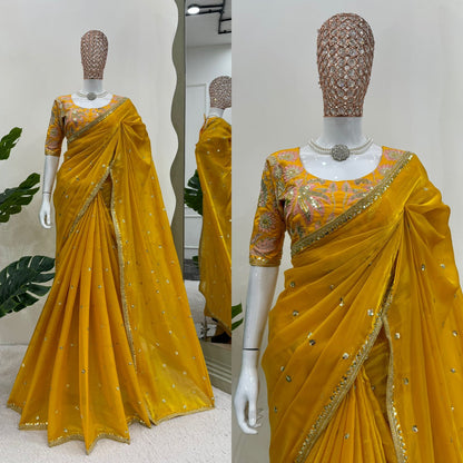 Sari en Jimmy Chu et sequins