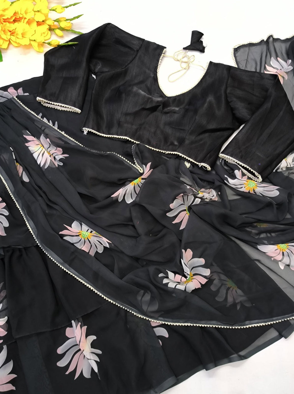 Sari Lehenga fleuri