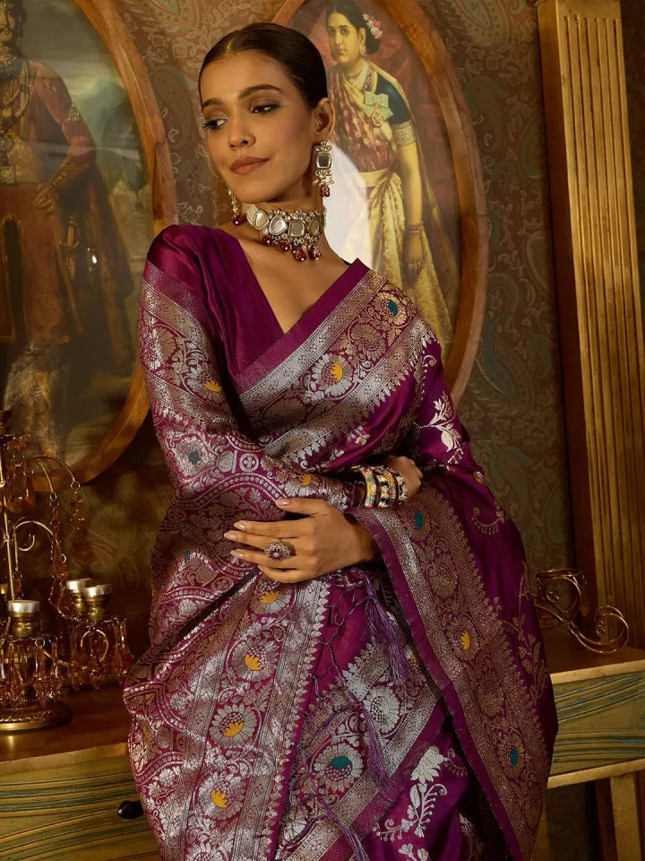 Sari en soie douce Banarasi