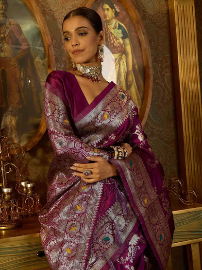 Sari en soie douce Banarasi