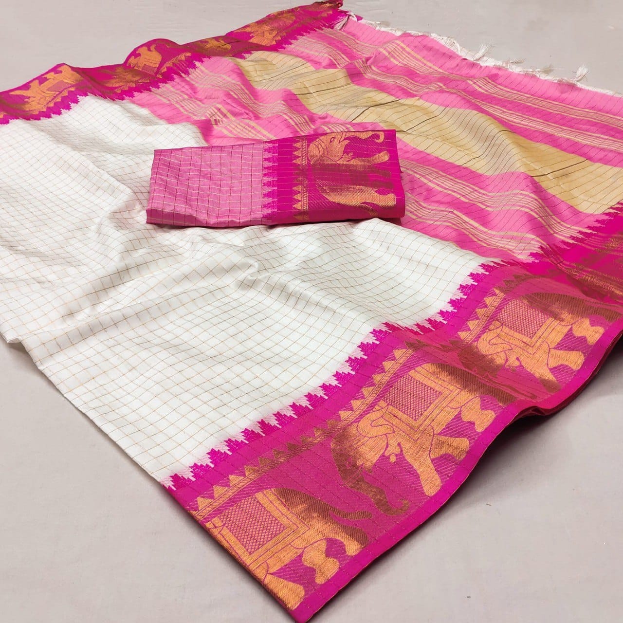 Heavy cotton and silk sari