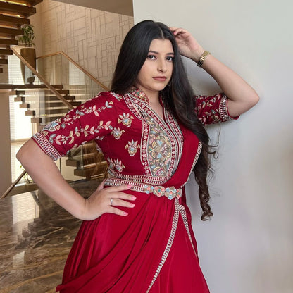 Lehenga sari en soie Fiyona