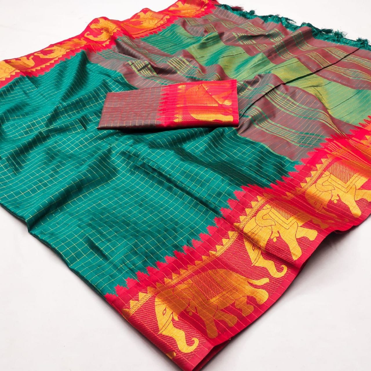 Heavy cotton and silk sari
