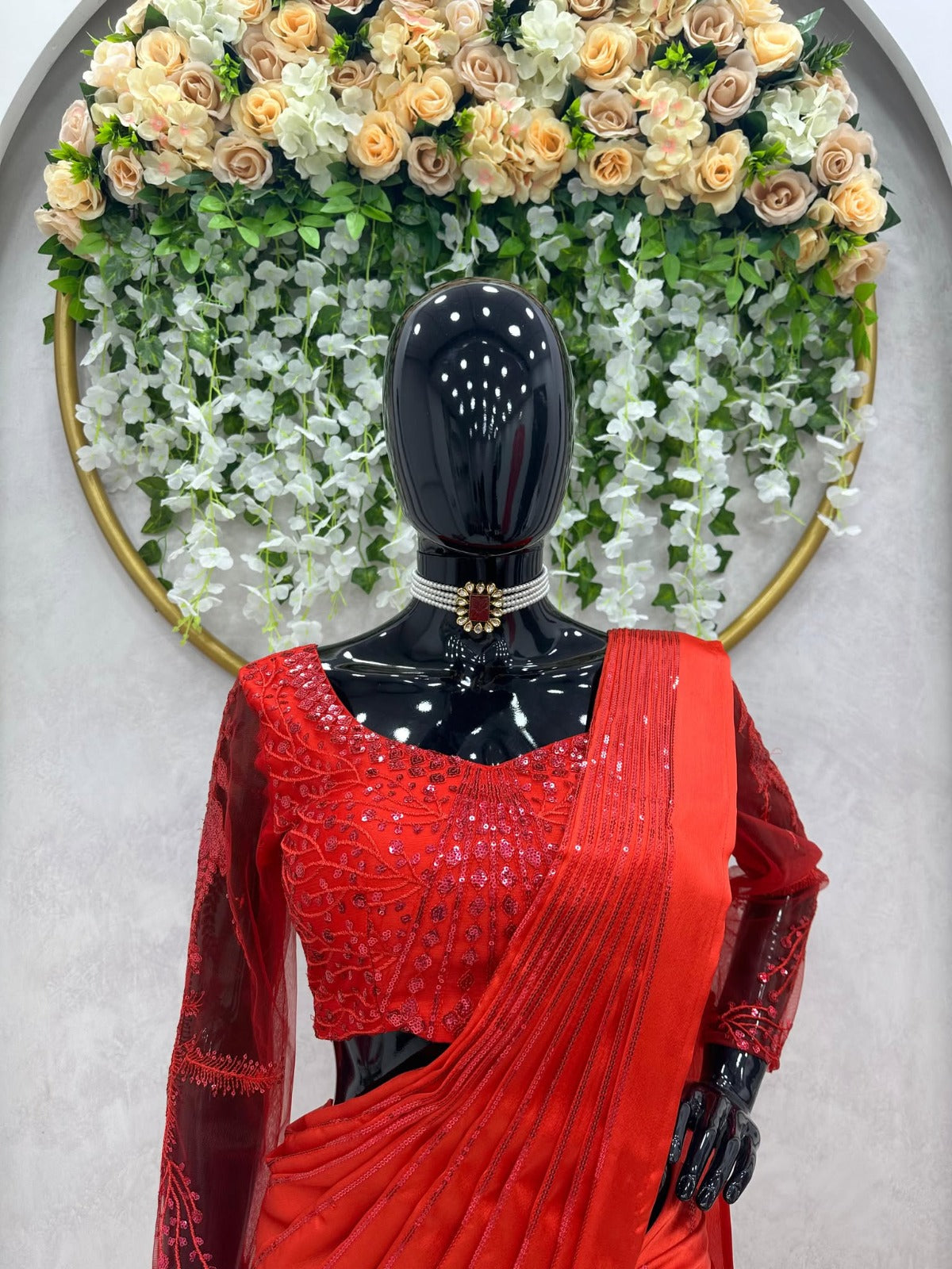 Sari Lehngha en soie de soirée