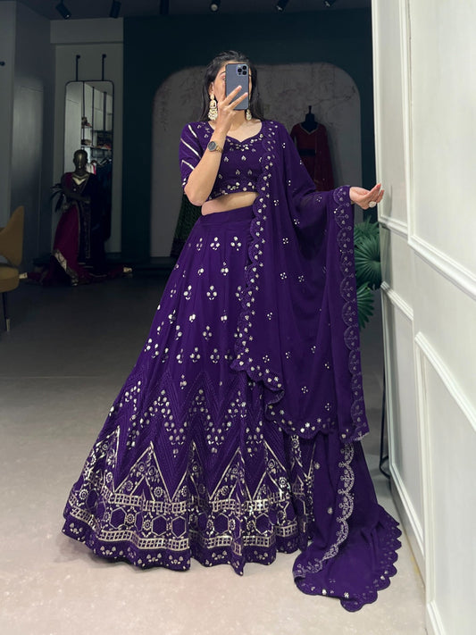 Georgette Lehenga with Sequins