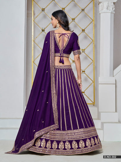 Lehenga en soie artisanale