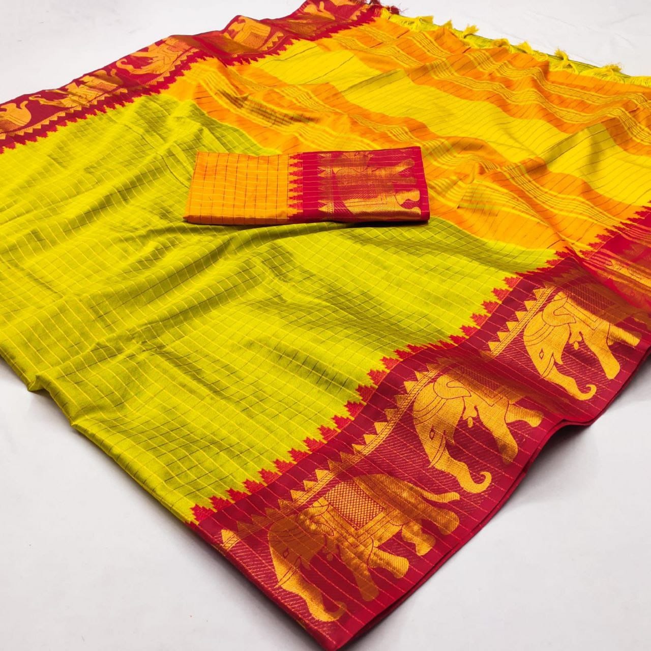 Heavy cotton and silk sari