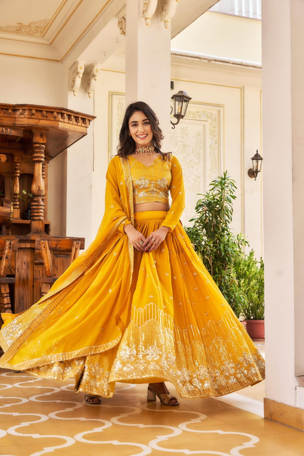 Nouveau Lehenga pour le festival