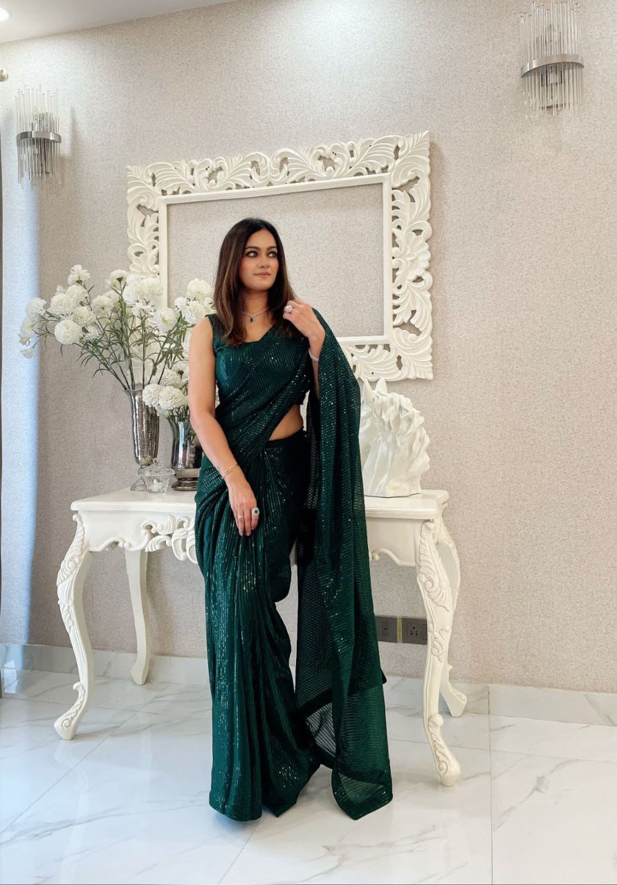 Sari en Georgette de qualité supérieure