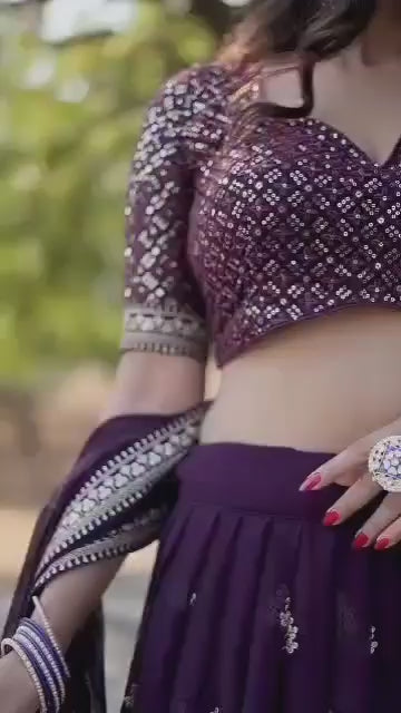 Lehenga with chunky sequins