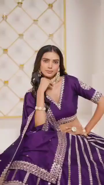 Lehenga en soie artisanale