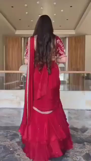 Lehenga sari en soie Fiyona